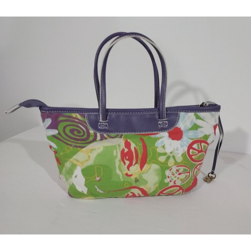 Purse Small Tracie Godi Goove Boho Floral Bag Lime Green Purple Vintage 1990 - Picture 8 of 15